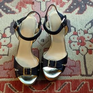 Size 36 Jimmy Choo Heels Black with gold cladps